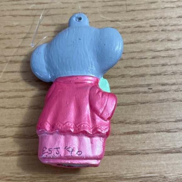 Vintage Ceramic Mouse Christmas Ornament Handmade 3.5” Choir Girl Silent Night - Picture 2 of 6